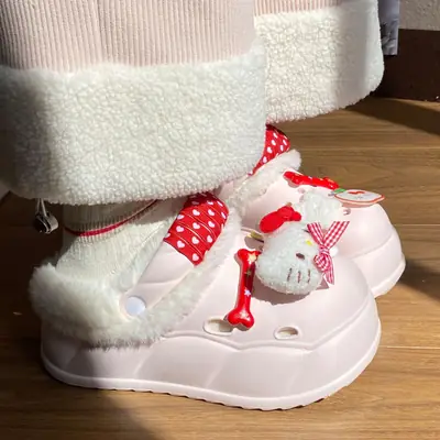 Women Red Apple Slippers with Straps for Women
