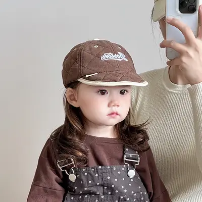 Boston Embroidered Cotton Winter Cap for Boys Girls