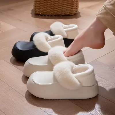 Stuffed Warm Cotton Slippers for Men 2025 New Autumn and Winter Indoor Home Non-Slip Thick-Soled Cotton Slippers for Women
