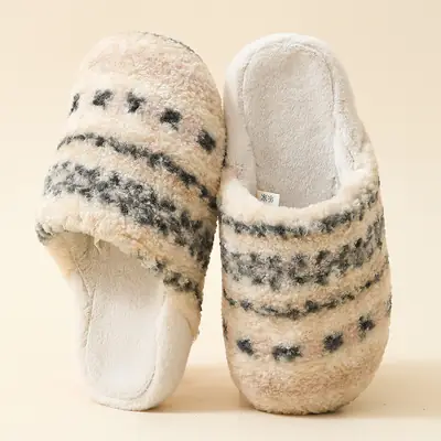 Warm Korean-Style Cotton Slippers for Men Women