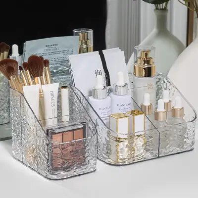 Clear Ripple Storage Box for Makeup Brushes & Cosmetics