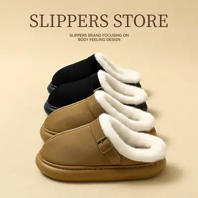 Women Winter Black Birkenstock Slippers with Warm Fleece