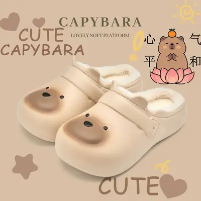 Winter Cartoon Cotton Slippers for Women Warm Indoor