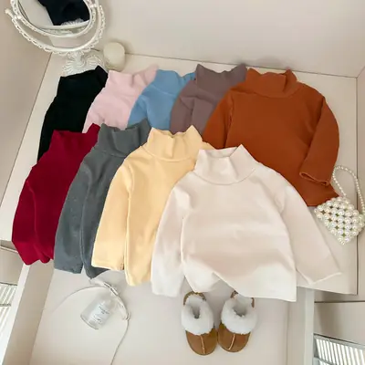 Baby Girl Blue Turtleneck Top Shirt Kids