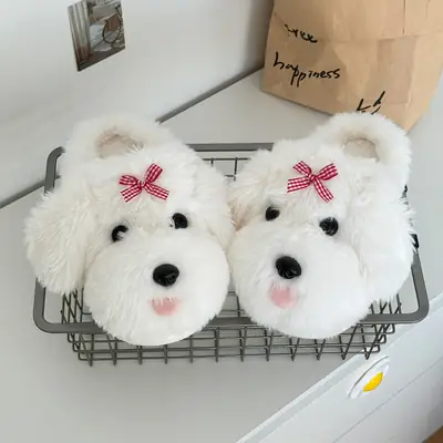 Nanbowan Furry Heart Slippers Women Winter Warm