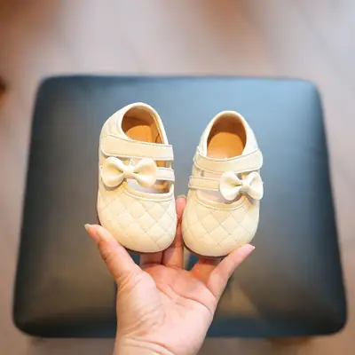 Little Princess 2025 Spring Retro Flower Baby Toddler Shoes 1--3 Years Old Female Baby Spring and Autumn Shoes Princess Leather Shoes