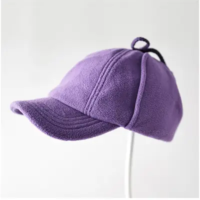 Warm Black Fleece Baseball Cap for Men Women