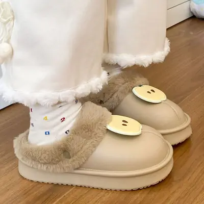 Winter Warm Velvet Slippers for Women Korean Style