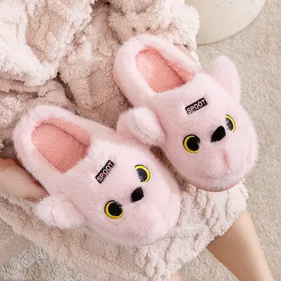 Cute Bear Design Cotton Slippers for Women