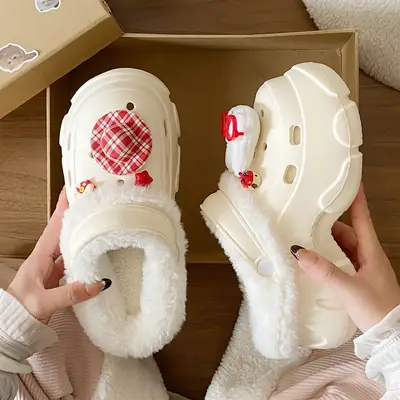 Pink Fleece Lined Winter Student Shoes for Women