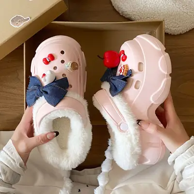 Women's High Arch Cotton Slip-On Clogs with Fleece