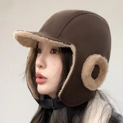 Winter Fleece Lined Pilot Hat for Men Women