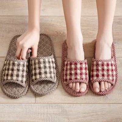2021 New Four-Season Pure Cotton Non-Slip Fabric Cloth Bottom Slippers for Men and Women Indoor Home Use Without Damaging Wooden Floors Mute
