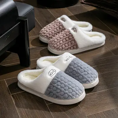 Women Cotton Wheat Ear Slippers Warm Indoor