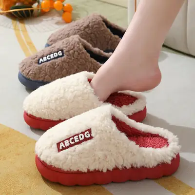 Winter Warm Cotton Slippers for Men Women