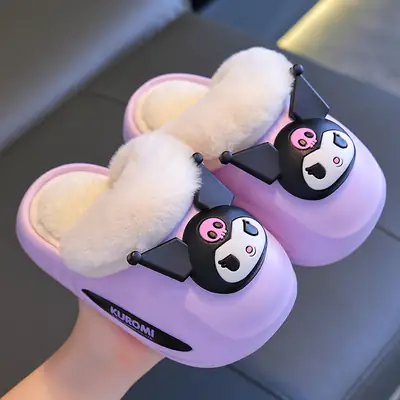 Sanrio Kuromi Cotton Slippers Purple Warm Anti-Slip
