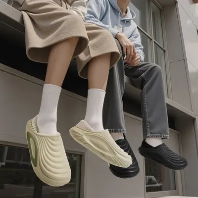 Waterproof Cotton Slippers for Men, Autumn and Winter 2026 New Model, Non-Slip Home Cotton Shoes with Thick Soles, Suitable for Outdoor Wear, Cotton Slippers for Women