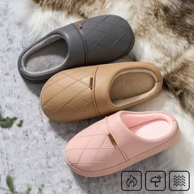 Waterproof Cotton Slippers Women Winter Warm Non-Slip