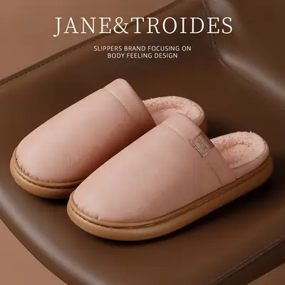 Women Cotton Slipper Pink Winter Warm Indoor