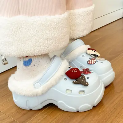 Winter Cute Detachable Cotton Slippers Black Arch Support