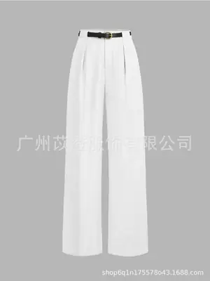 Women White Straight Cut Pants All Season Casual