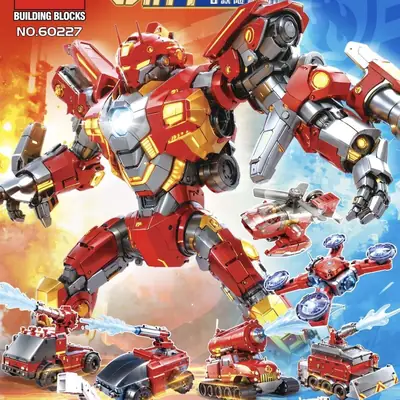 Lewan 60227 Is Compatible with Lego Fire Field Chwei Fusion Robot Assembled Building Block Toy Model Boy Figure