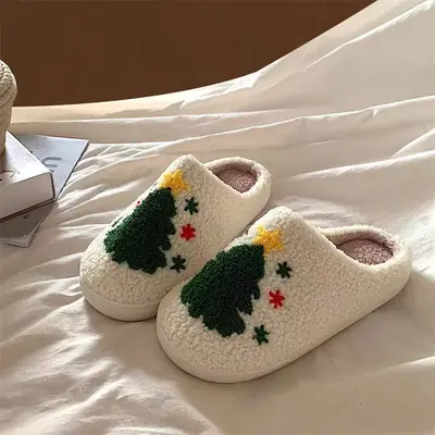 Cute Pink Bow Cotton Slippers for Women Large