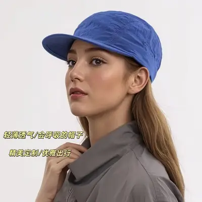 Men Blue Grid Baseball Cap Summer Wear