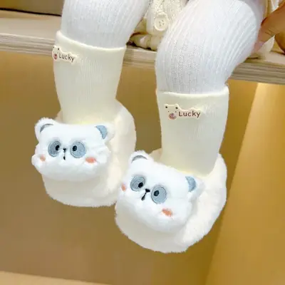 Baby Winter Shoes, Newborn Thickeneded and Velvet Warm Cartoon Shoes and Socks, Baby Shoes, Soft Soles, Non-Falling Toddler Shoes