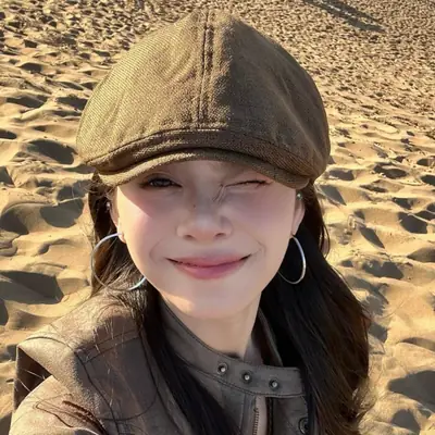 Women Japanese Retro Duckbill Beret Cap Large Circumference