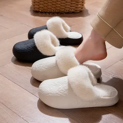 Maternity Cotton Slippers White Warm Indoor Winter