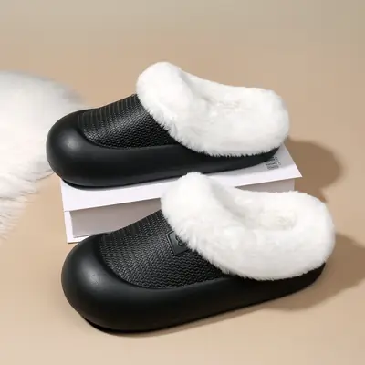 Pink Cotton Warm Slippers for Women Winter Indoor