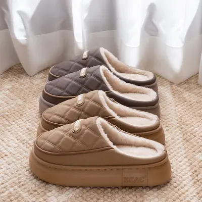 Winter Wool Slipper for Women Men Warm Indoor Couple