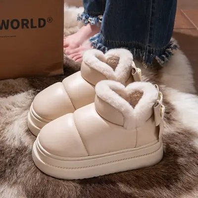 Women Winter Fleece Lined Snow Boots Black