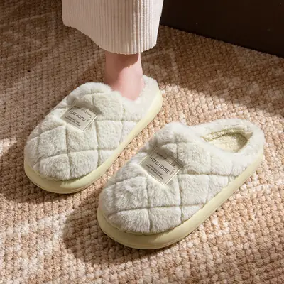 Men Winter Fleece Slippers Warm Non-Slip