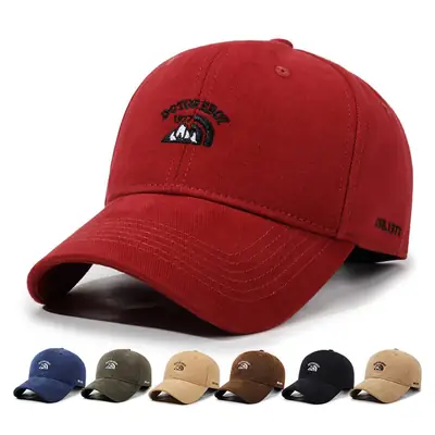 Red Wide-Brimmed Baseball Cap for Men Women Oversized