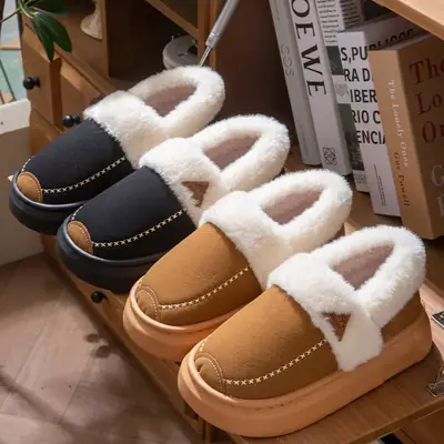 Women Fleece Lined Warm Slippers Winter Indoor