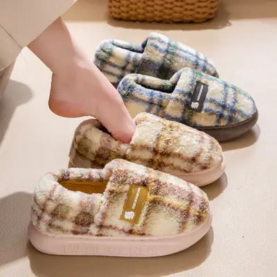 Plush Warm Cotton Shoes for Women Autumn Winter 2025