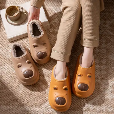 Children's Winter Warm Slippers Brown Soft