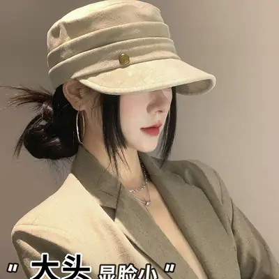 Women Flat Top Duckbill Hat Large Circumference