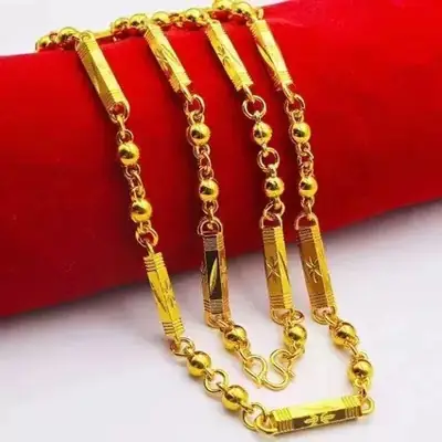 [Take on Delivery] Vietnam Sand Gold Men's Hip-Hop Fashion Domineering Boss Necklace Snake Bone Chain