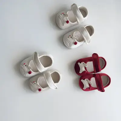 Baby Shoes Spring and Autum Baby Girl Soft Sole Toddler Shoes 0-1 Years Old Baby Shoes Toddler Velcro Anti-Slip Shoes