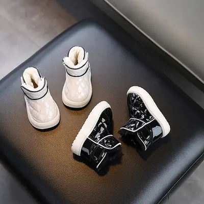 Baby Girl Snow Boots Winter Fleece-Lined Thickeneded Warm 1 to 2 Year Old Baby Toddler Shoes Soft Sole Boys Shoes Cotton Boots