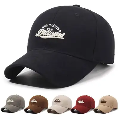 Women Letter Embroidered Gray Cap Spring Summer Wide Bristle