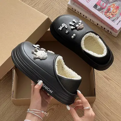 Women Winter Cotton Slippers with Stamps