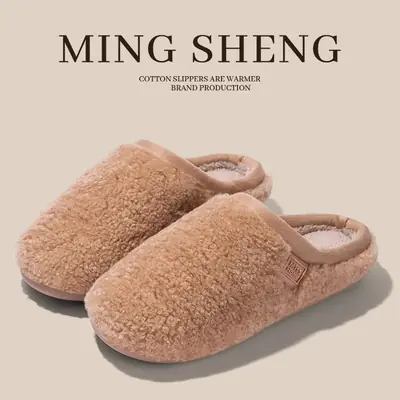 Men Cotton Slippers Warm Winter Home Outdoor