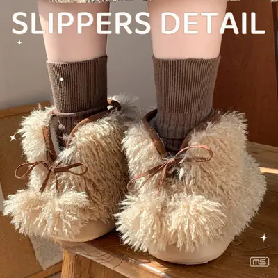 Winter Warm Cotton Slippers with Fleece Lining