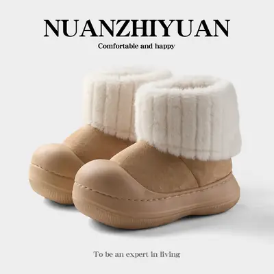 Women Winter Fleece Lined Snow Boots Brown