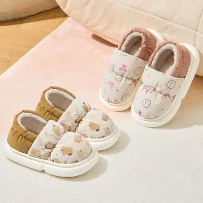 Winter Cotton Slippers for Kids Blue Waterproof Warm