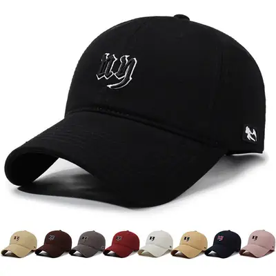 Men Beige Embroidered Baseball Cap with Curved Brim